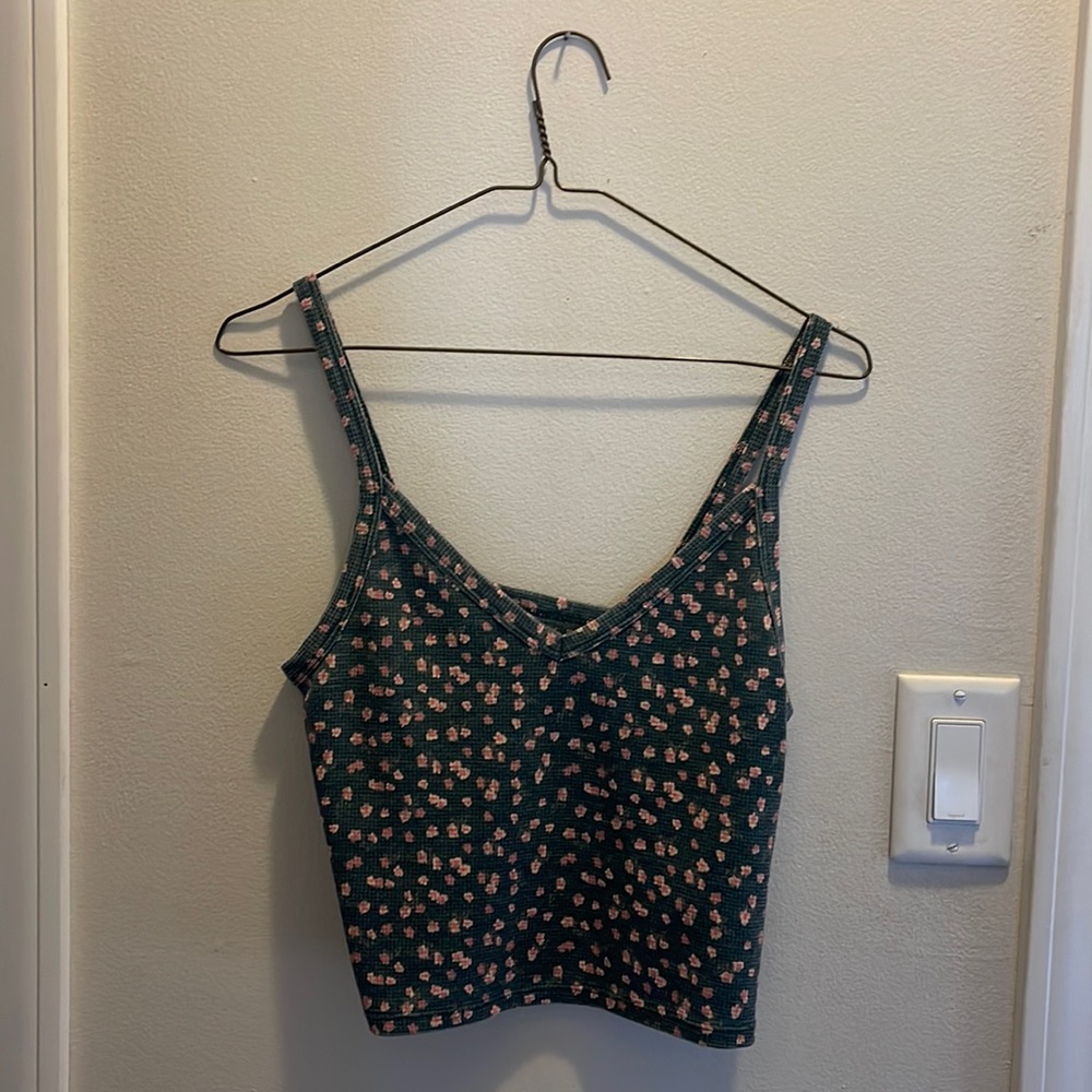 green floral crop top